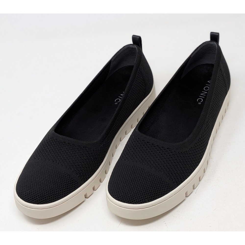 Vionic Women's Uptown Skimmer Knit Flats Comfort Shoes Slip On Black 9.5